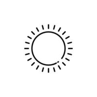 icono ilustración de un brillante sol, simbolizando resplandor y calor vector