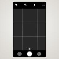 Phone camera viewfinder, screen interface view template cam. Smartphone app frame isoleted vector