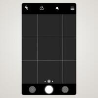 teléfono cámara visor, pantalla interfaz ver modelo leva. teléfono inteligente aplicación marco aislado vector