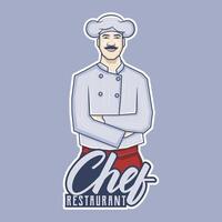Maestro cocinero ilustración logo vector