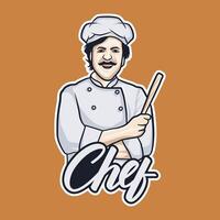 Maestro cocinero ilustración logo vector