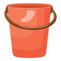 Vibrant orange bucket graphic with a brown handle, perfect for various design projects vector