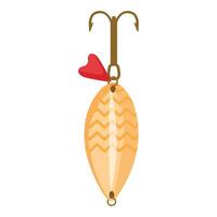 Cartoon fishing lure with heart vector