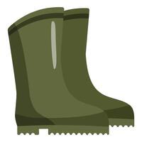 Green rubber rain boots illustration vector