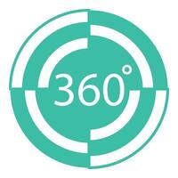 Simplistic teal 360 degree view icon, ideal for virtual reality and panoramic content vector