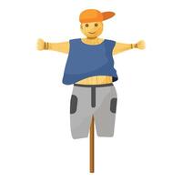 graphic of a friendly scarecrow in farm clothes on a white background vector