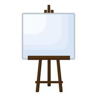 Blank canvas on wooden easel illustration vector