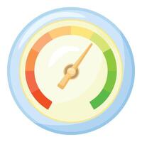 Colorful performance metric gauge illustration vector