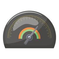 illustration of a modern, semicircular efficiency meter with a needle indicator vector