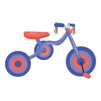 Digital illustration of a blue and red tricycle with playful streamers vector