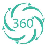 360 degree view icon with arrows vector