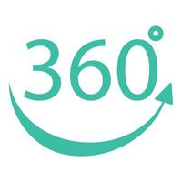 Virtual reality 360degree interface icon vector