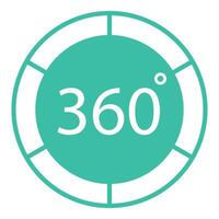 Minimalistic icon representing a 360degree panoramic view or rotation vector