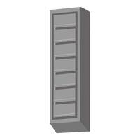 Modern grey bookshelf isolated on white vector