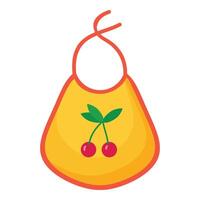 Colorful baby bib with cherry design vector
