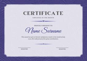 elegante certificado diseño para logro y apreciación con resumen antecedentes vector