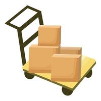 Hand truck with cardboard boxes illustration vector