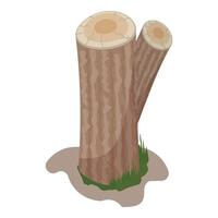 Cartoon tree stump on white background vector