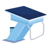 Isometric education concept with graduation cap vector