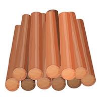 Digital graphic of neatly stacked cylindrical brown logs vector