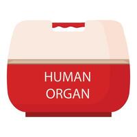 Human organ transport container illustration vector