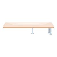Modern minimalist wooden table on white background vector