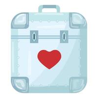 Love travel concept suitcase with red heart vector