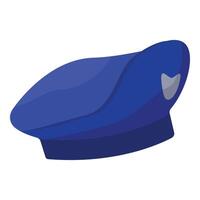 Blue police hat cartoon illustration vector