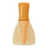 Wooden matcha whisk on white background vector