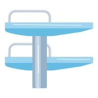 Flat design icon of a twolevel diving board for pools vector