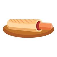 French hot dog icon cartoon . Fast food vector