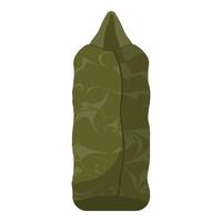 illustration of a bullet with a green camouflage pattern, isolated on white vector