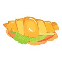 Healthy vegetable croissant icon cartoon . Tasty food vector