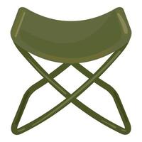 Green folding camping stool illustration vector