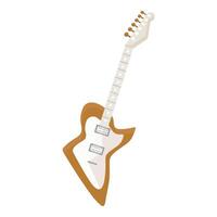 Flat design of a stylized electric guitar isolated on white background vector