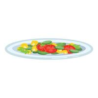 Fresco vegetal ensalada en plato ilustración vector