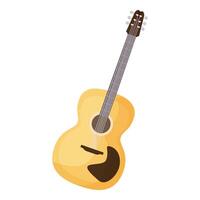 Vibrant illustration of a traditional acoustic guitar isolated on a white background vector