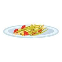 Fresh salad on plate illustration vector