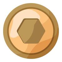 Flat design icon of a bronze coin vector