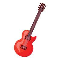 Isolated cartoonstyle red electric guitar on a white background vector