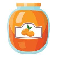 Cartoon apricot jam jar illustration vector