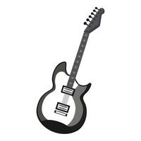 diseño de un clásico negro y blanco eléctrico guitarra, ideal para tema musical gráficos vector