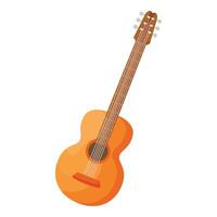 Vibrant illustration of a traditional acoustic guitar on a white background vector