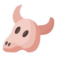 Cute, simple illustration of a pig mask with prominent ears and snout vector