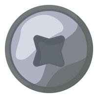 Silver button with star design vector