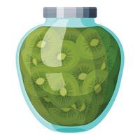 Kiwi fruit slices in jar illustration vector