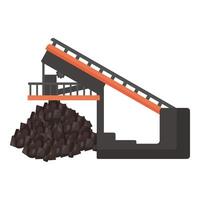 graphic of a coal mining conveyor with a pile of coal vector