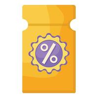 Discount coupon icon with percentage sign vector