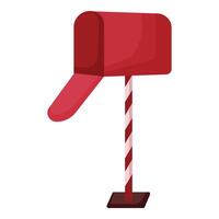 Cartoon red mailbox with open flag vector