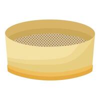 Flat design of a traditional bamboo sieve used for sifting or straining vector